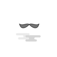 mustasch webb ikon platt linje fylld grå ikon vektor