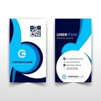blaues und schwarzes vertikales Firmenkarten-Design vektor