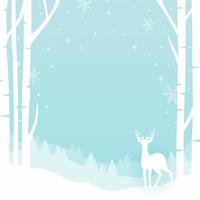 Wald und Hirsch Silhouette im Winter