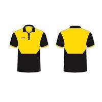 Pullover Sporthemd, gelbe und schwarze Designvorlage vektor