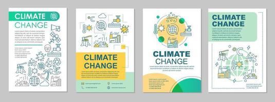klimatförändringsbroschyrmalllayout vektor