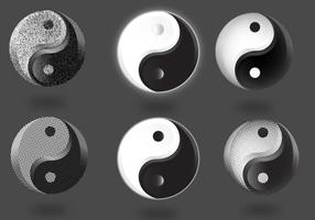 Tai chi symbol set vektor