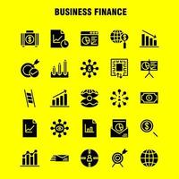 Business Finance Solid Glyph Icon Pack für Designer und Entwickler Icons von Bag Aktenkoffer Business Fashion Finance Business Eye Mission Vektor