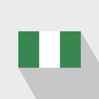 nigeria flagga lång skugga design vektor