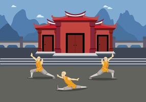 Freie Wushu Übung Illustration