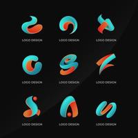 abstrakt färgglada logotypelement