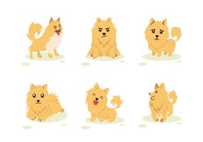 Pomeranian Dog Character Pose vektor