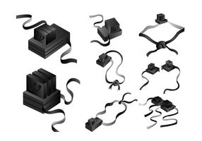 Svart läder Tefillin Vector