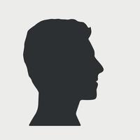 Mann-Profil-Silhouette. Symbol für männliches Gesicht. Vektor-Illustration auf weißem Hintergrund auf weiß vektor