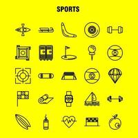 sporter linje ikoner uppsättning för infographics mobil uxui utrustning och skriva ut design inkludera hjul bil fordon resa flagga sporter flagga flaggor eps 10 vektor
