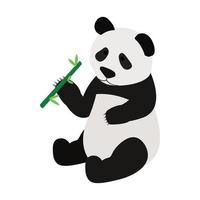 panda Björn äter bambu skjuta ikon vektor