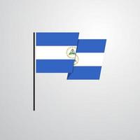 Nicaragua wehende Flagge Designvektor vektor