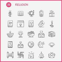 religion hand dragen ikoner uppsättning för infographics mobil uxui utrustning och skriva ut design inkludera Kista högtider religion religion be kyrka muslim element ikon uppsättning vektor