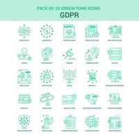 25 grüne gdpr-Icon-Set vektor