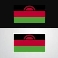 malawi flagga baner design vektor