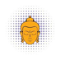 Kopf der Buddha-Ikone im Comic-Stil vektor