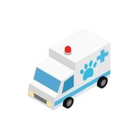 veterinär ambulans ikon, isometrisk 3d stil vektor