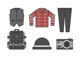 Kostenlose Sleek Hipster Männer Outfits Vektoren