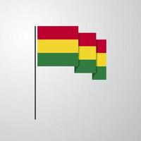 bolivia vinka flagga kreativ bakgrund vektor