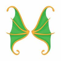 grüne Schmetterlingsflügel-Ikone, Cartoon-Stil vektor