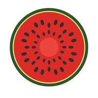 Flache Ikone der geschnittenen Wassermelone vektor
