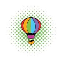Heißluftballon-Symbol im Comic-Stil vektor