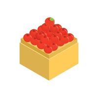 Apfel im Supermarkt-Symbol, isometrischer 3D-Stil vektor