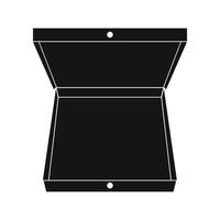 öppen pizza låda svart enkel ikon vektor