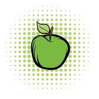 grüner Apfel-Comic-Symbol vektor