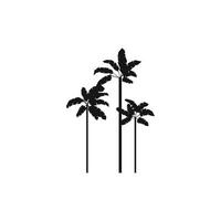 Ikone mit drei Palmenpflanzen, einfacher Stil vektor