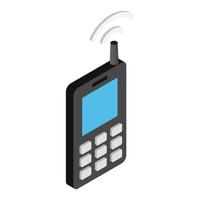 altes Mobiltelefon isometrisches 3D-Symbol vektor