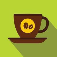 Tasse Kaffee-Symbol, flachen Stil vektor