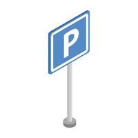 parkering tecken ikon, isometrisk 3d stil vektor