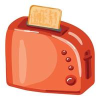 Roter Toaster-Symbol-Cartoon-Vektor. Brot Toast vektor