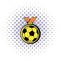 guld fotboll medalj ikon, serier stil vektor