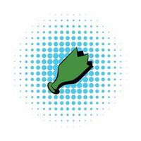 Symbol für zerbrochene grüne Flasche im Comic-Stil vektor