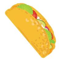 würziger taco-ikonen-karikaturvektor. mexikanische Nahrung vektor