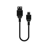 USB-Kabel-Symbol, einfacher Stil vektor