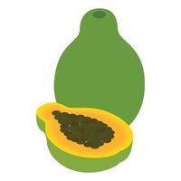 papaya frukt ikon, isometrisk 3d stil vektor