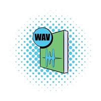 wav-Dateisymbol im Comic-Stil vektor