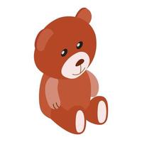 Teddybär isometrisches 3D-Symbol vektor