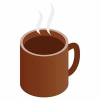 Symbol für Tee- und Kaffeetasse, isometrischer 3D-Stil vektor