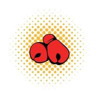 röd boxning handskar ikon, serier stil vektor