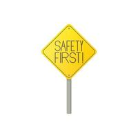 Safety First Road Sign Icon, Cartoon-Stil vektor