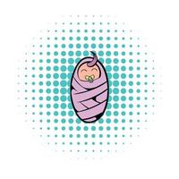 neugeborenes baby-symbol, comic-stil vektor