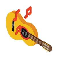 Akustikgitarren-Symbol, isometrischer 3D-Stil vektor