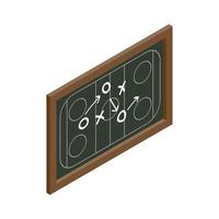 hockey strategi svarta tavlan isometrisk ikon vektor