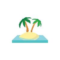 Palmen auf der Insel-Ikone, Cartoon-Stil vektor