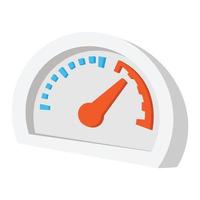 Tachometer orange blau Cartoon-Symbol vektor