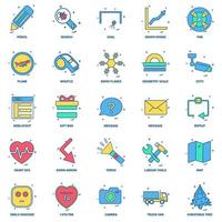 25 Business Concept Mix Flat Color Icon Set vektor